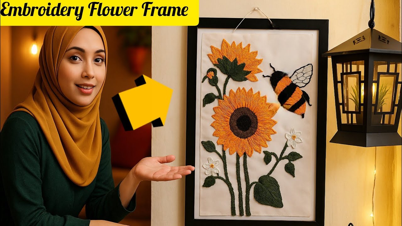 Live Hand Embroidery😍Frame Step by step|Help me reach 1K Subscribers
