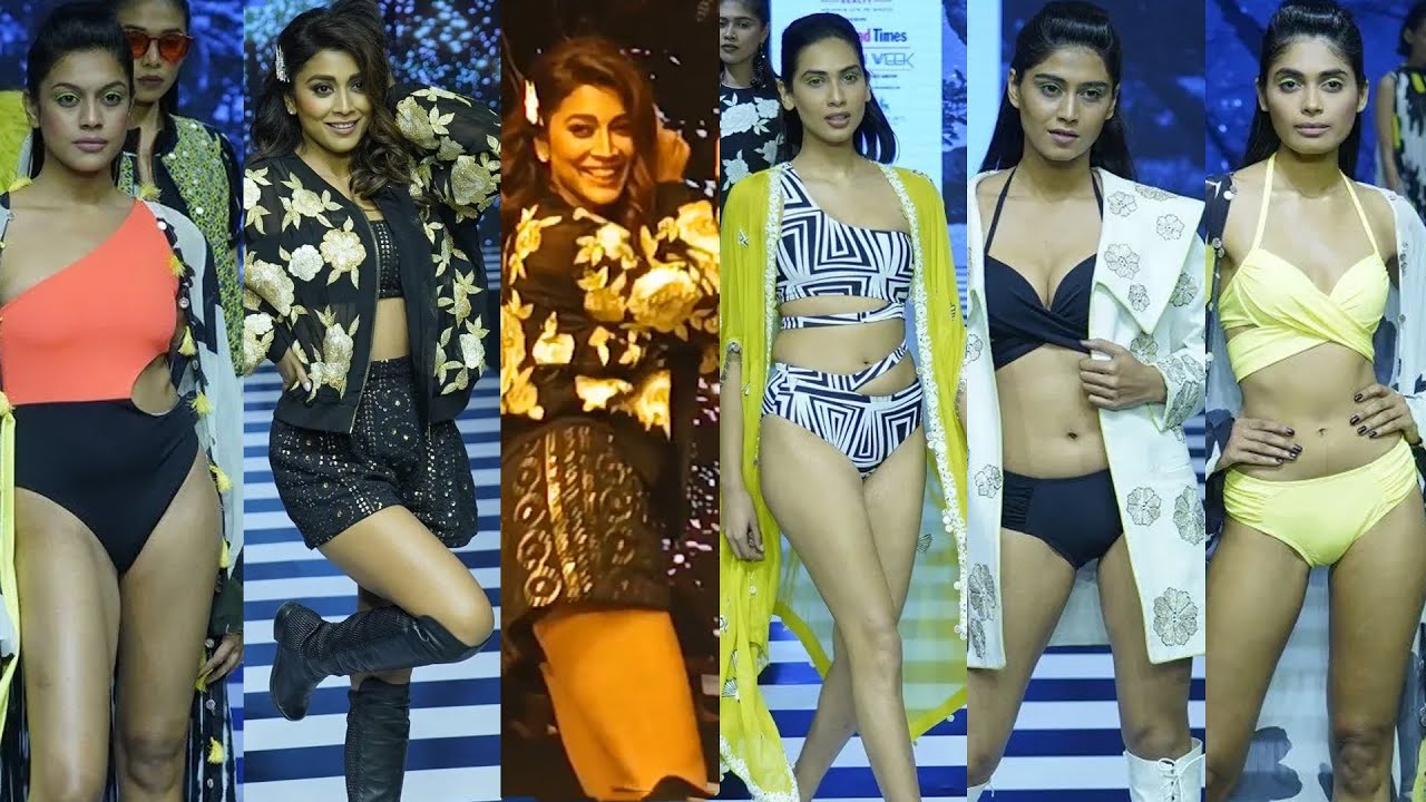 Actress Shriya Saran RampWalk Visuals at Hyderabad Times Fashion Week | IndianFashionDesigner Vikram