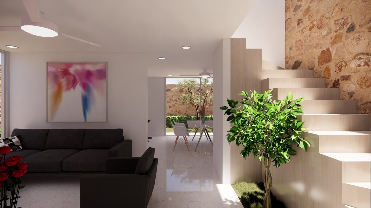 CASA MINIMALISTA de 7x12  PEQUEÑA  ACOGEDORA con ÓPTIMA DISTRIBUCIÓN | 3 Habitaciones