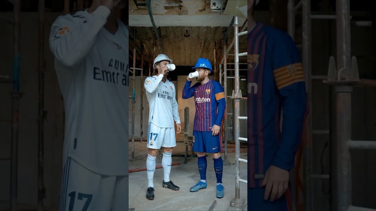 Messi & Ronaldo working in construction 👷&zwj;♂️