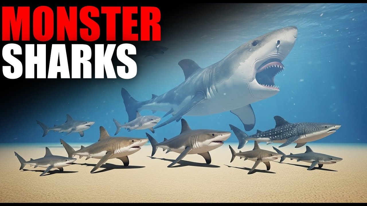 🦈 Monster Sharks Size Comparison 3D | Giant Sharks vs Mega Monsters 😱
