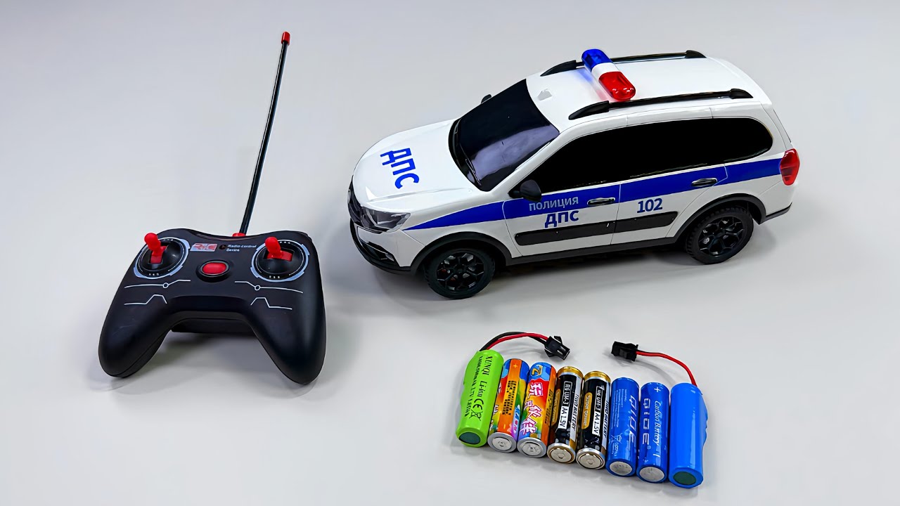 Unboxing RC city police car, electric toy launch vehicle, RC station wagon, RC hand-painted cool car
