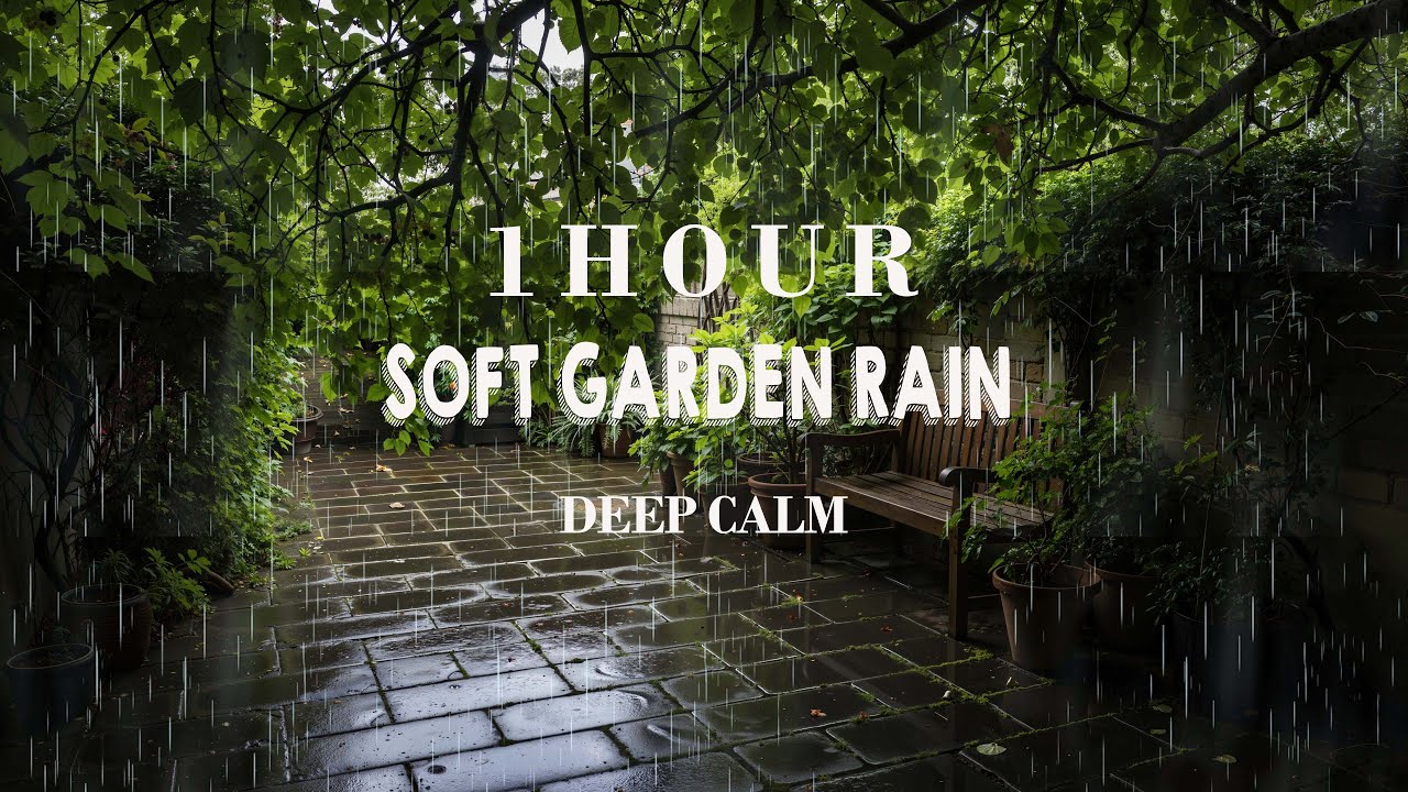 Gentle Garden Rain Sounds | 1 Hour of Peaceful Rain for Deep Calm and Restful Sleep