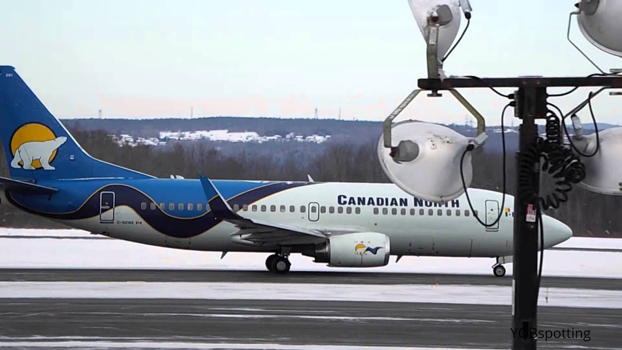 *Inaugural* Canadian North 737-300 Taxi + Take-off at Quebec City Airport (2/7/15)
