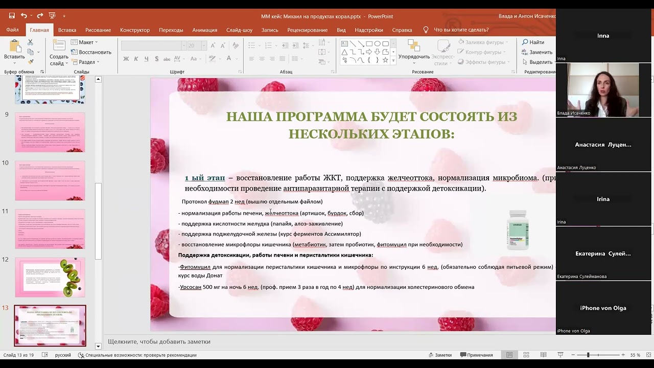 Разбор кейса клиента нутрициолога с применением продукции Coral Club