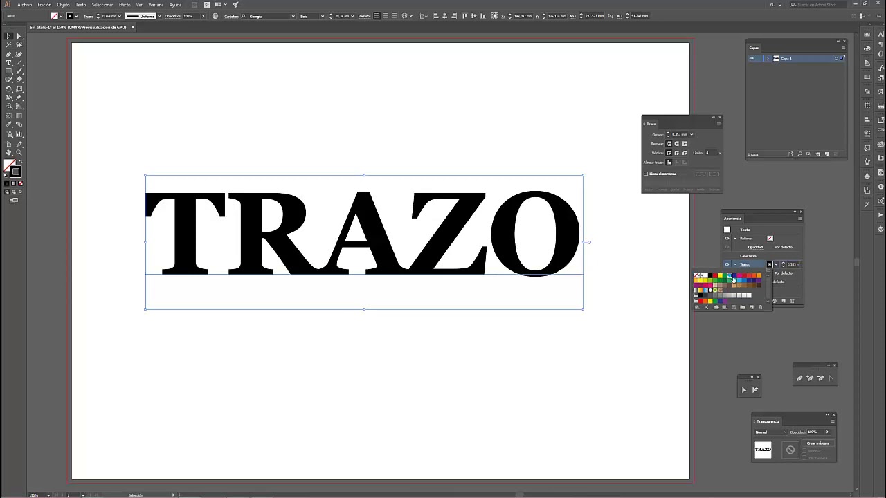 C&Oacute;MO HACER DOBLE TRAZO EN UN TEXTO.ADOBE ILLUSTRATOR.M.RIBEILL