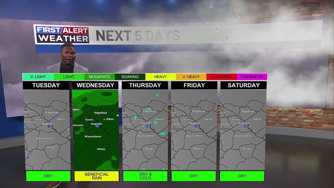Rain mid-week and sunshine for the weekend