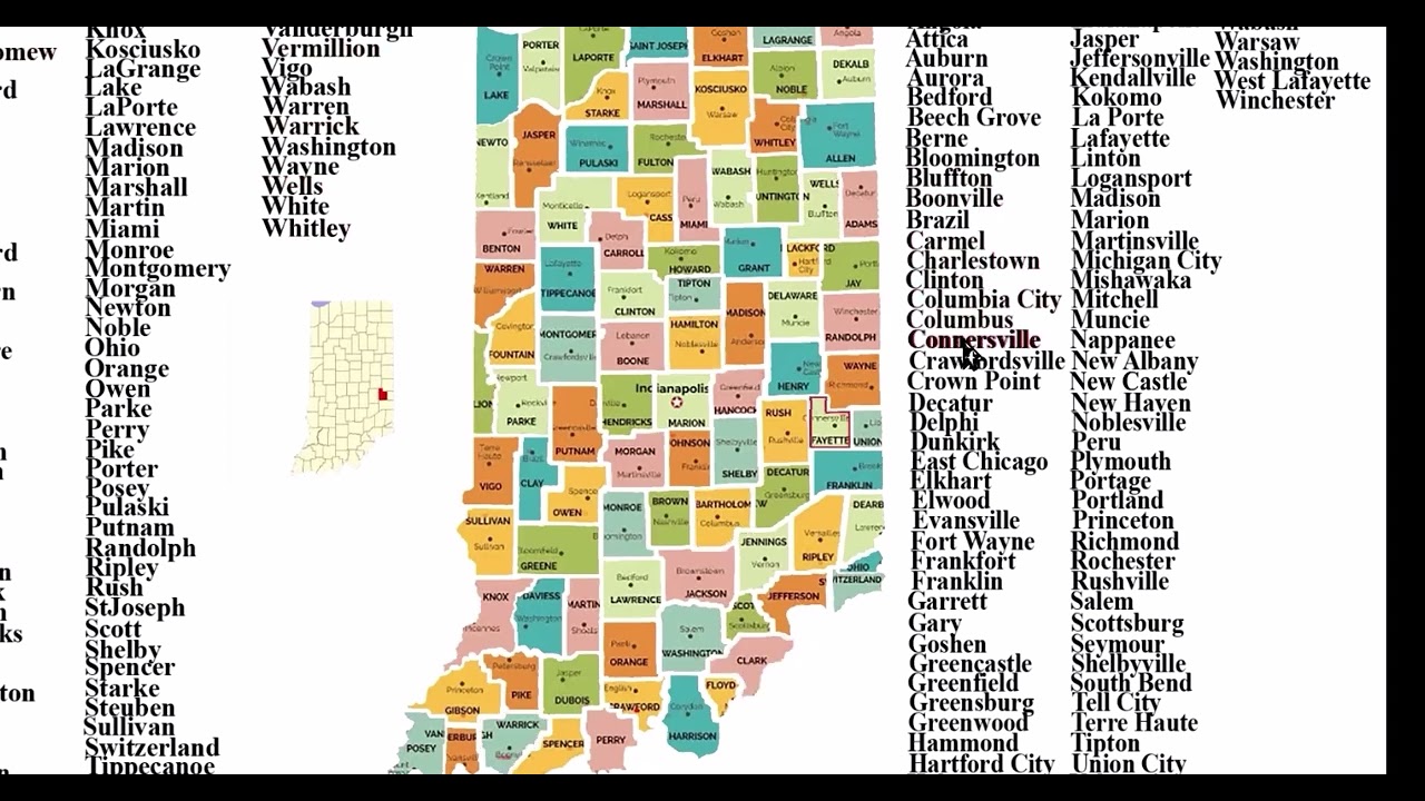 Using Indiana Counties Interactive Map