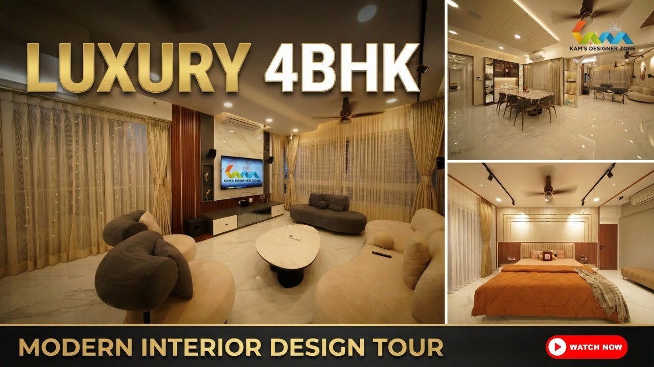 Luxury 4BHK Interior Design Tour | Modern Home with Premium Finishes