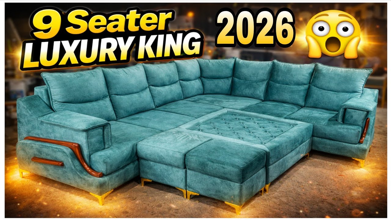 Full Luxury 9 Seater Corner L Shape Sofa | How To Make Sofa | New Sofa Design 2026 | Modern Sofa Set