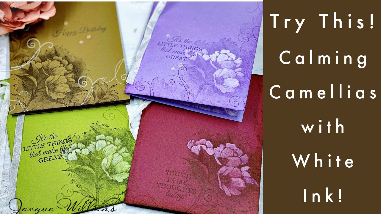 Calming Camellia Simple Stamping - Using the White Ink Pad!  Stampin' Global Video Hop