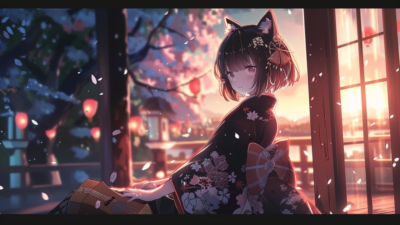 【Japanese Anime LoFI ZEN BGM】Kyoto Night Focus – Shamisen & Koto Study Music