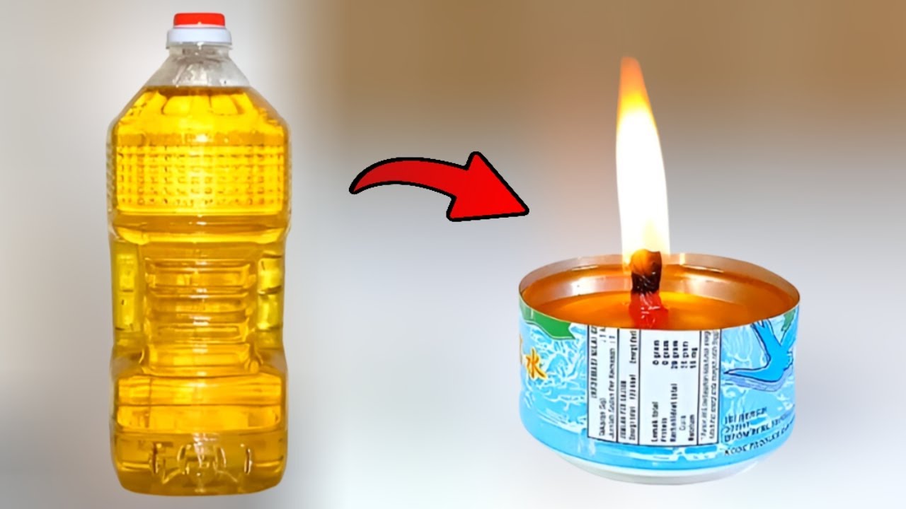CARA MEMBUAT LAMPU DARI MINYAK GORENG | TUTORIAL DIY