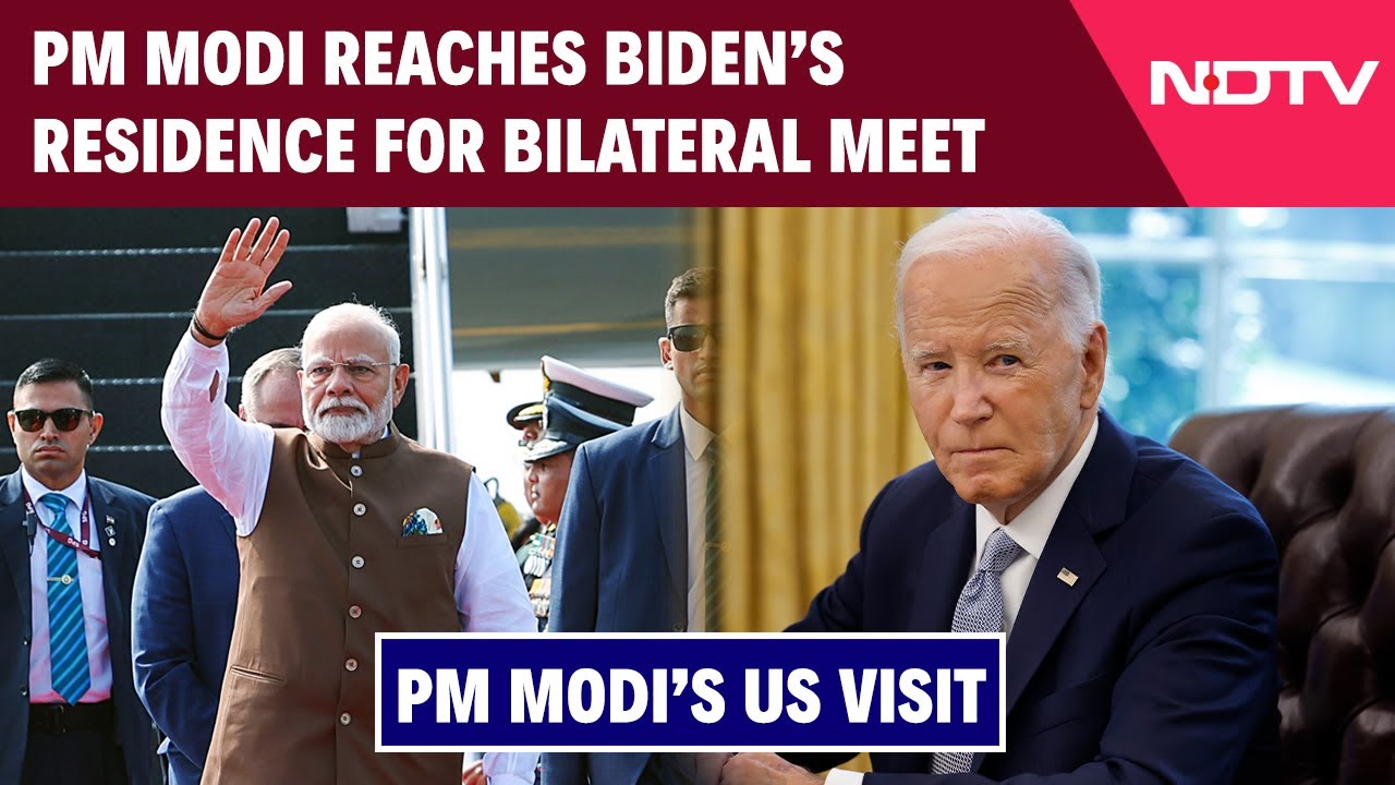 PM Modi Biden Meet | Biden Modi Bilateral | PM Modi Arrives At Biden's Home For Bilateral Meeting