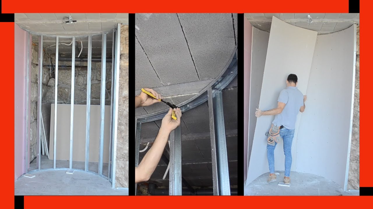 🔥 Cómo Hacer una Pared Curva de Drywall con Perfiles de 70 mm 🤜 pladur
