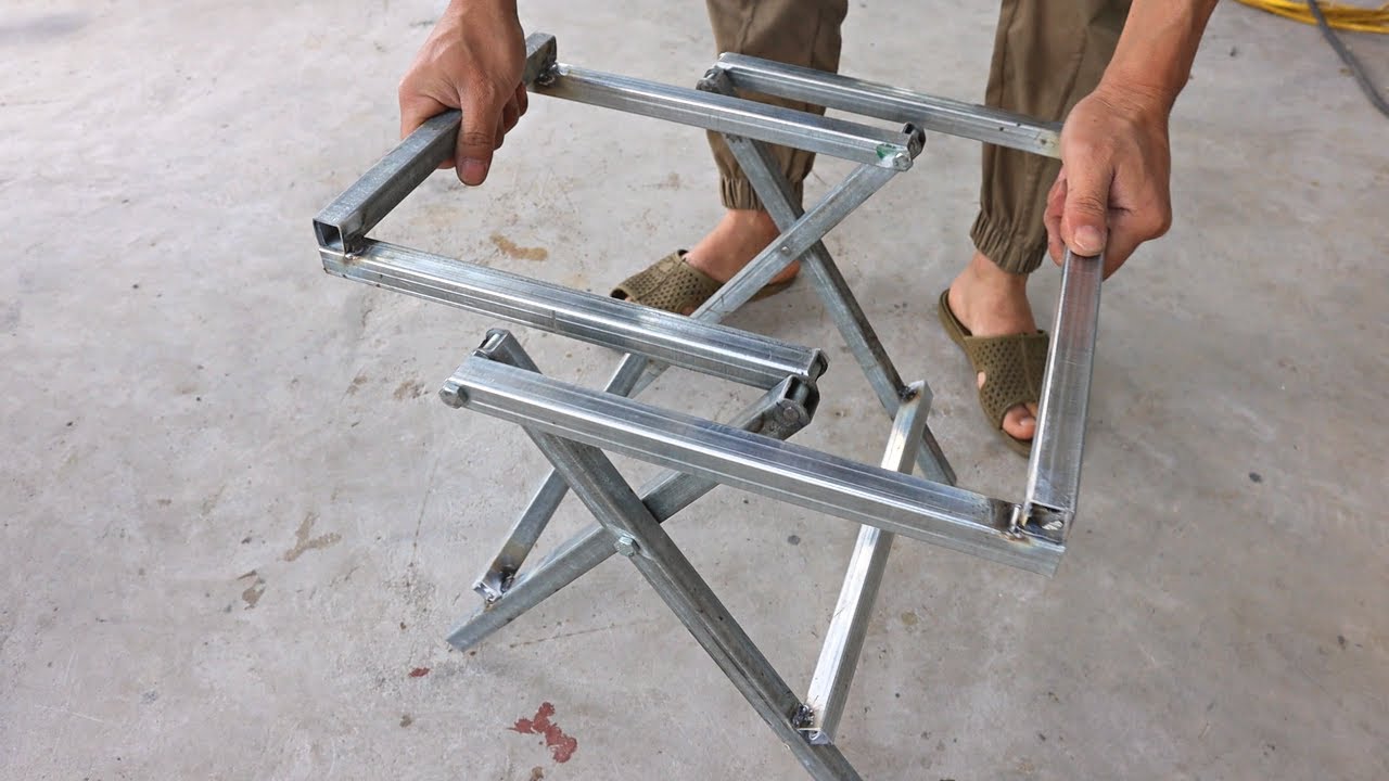 Great craftsman's ideas to make a smart folding chair / DIY smart folding metal
