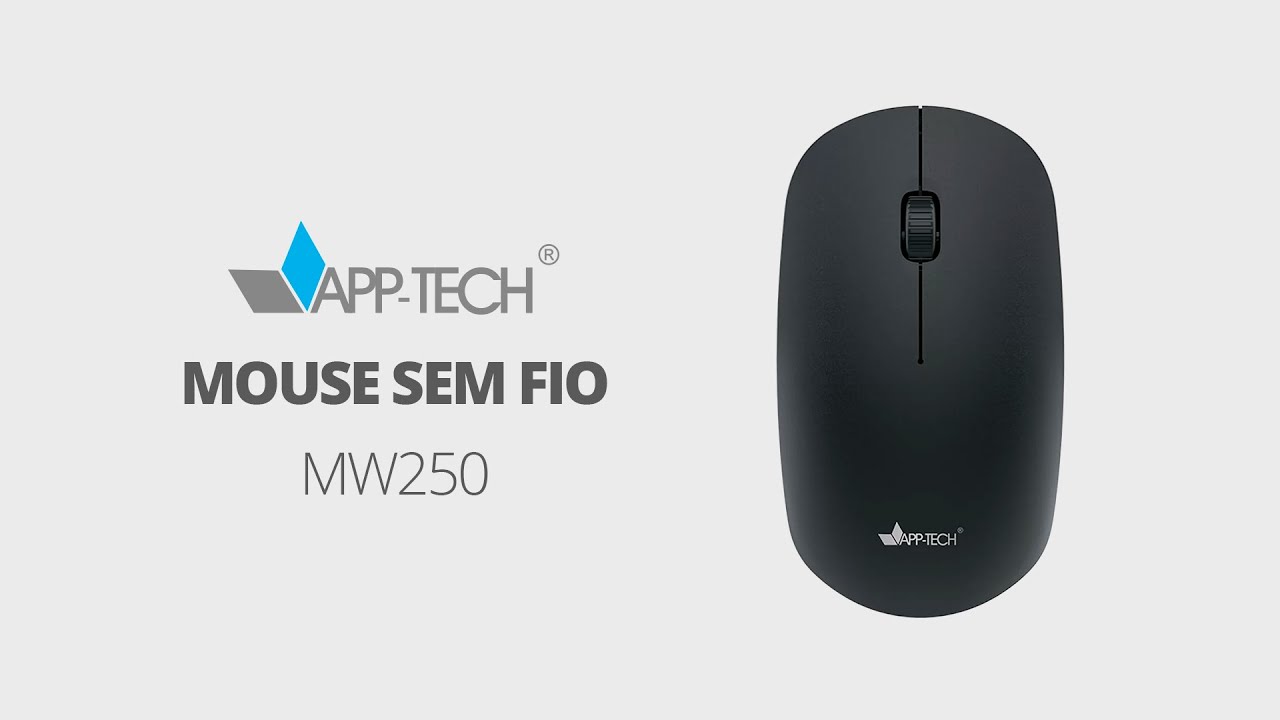 Mouse Sem Fio Preto 1200dpi MW250 da APP-TECH