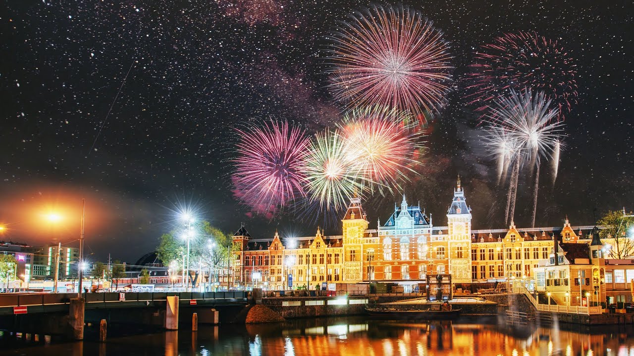 Amsterdam Fireworks Happy New Year 2023 Netherlands