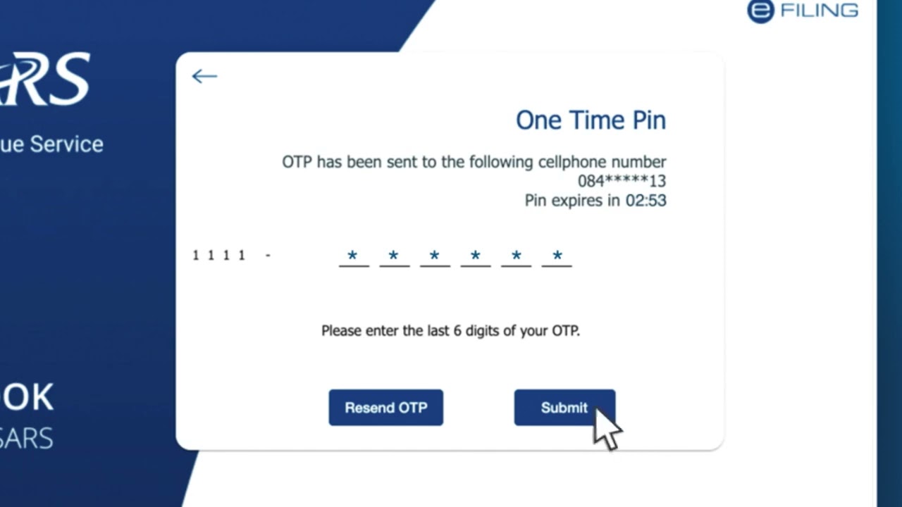 SARS eFiling   How to Register as a Taxpayer and get a Tax Number