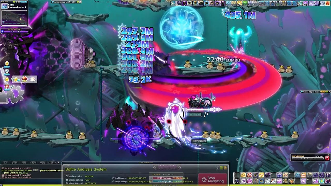 [Maplestory GMS Reboot] 244 Battle Mage Depths 5 Training