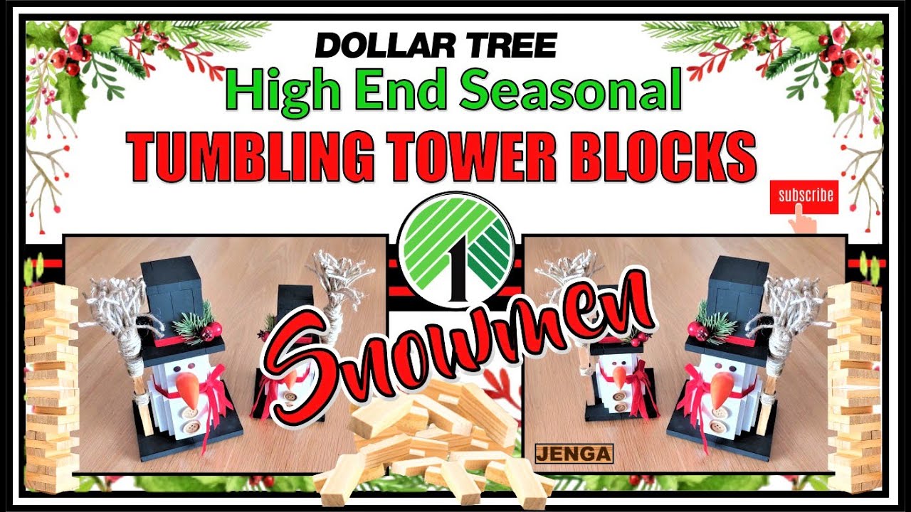 HIGH END TUMBLING TOWER BLOCKS SNOWMEN DIYS & NEW JENGA BLOCKS BROOM TUTORIAL & ALWAYS #STEPBYSTEP
