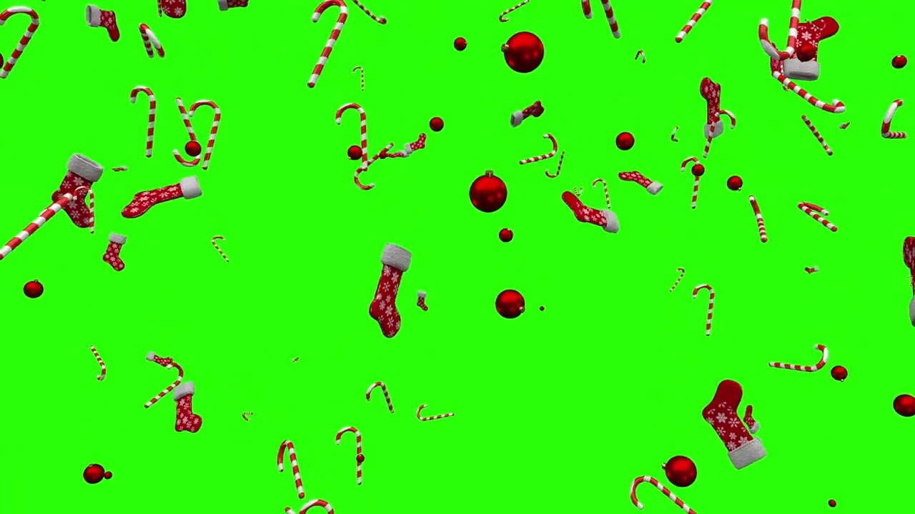 Christmas Elements Animation on Green Screen | 4K | FREE TO USE