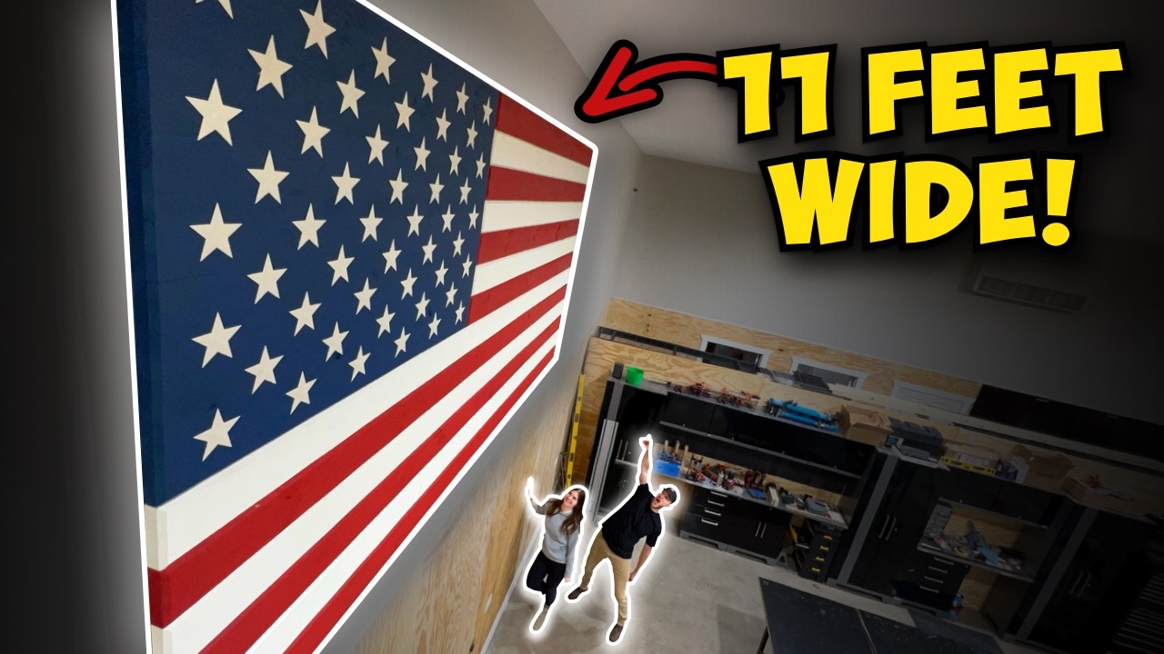 My wife helped me build a GIANT WOODEN AMERICAN FLAG!