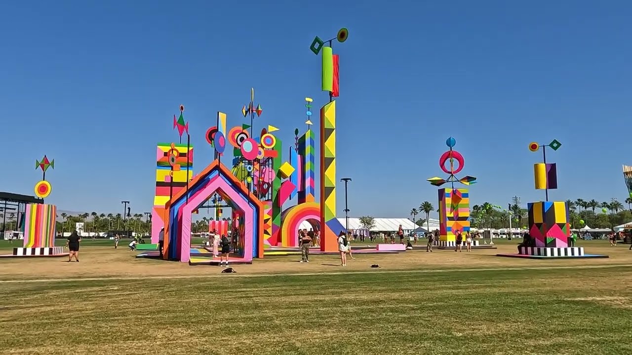4k Walking tour. Second week in Coachella 2024 #4k #music #coachella