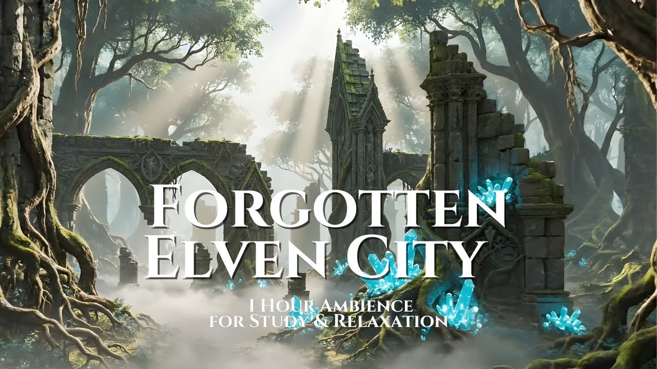 Forgotten Elven City | 1 Hour Whispering Ruins Ambience for Study & Relaxation