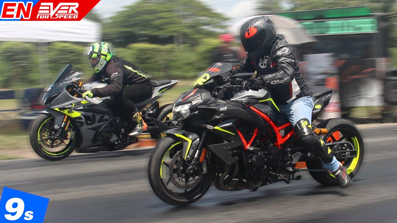 Kawasaki ZH2 🆚️ Suzuki GSX-R1000 🆚️ Suzuki HAYABUSA | DRAG RACING | 3rd Track Times 2024