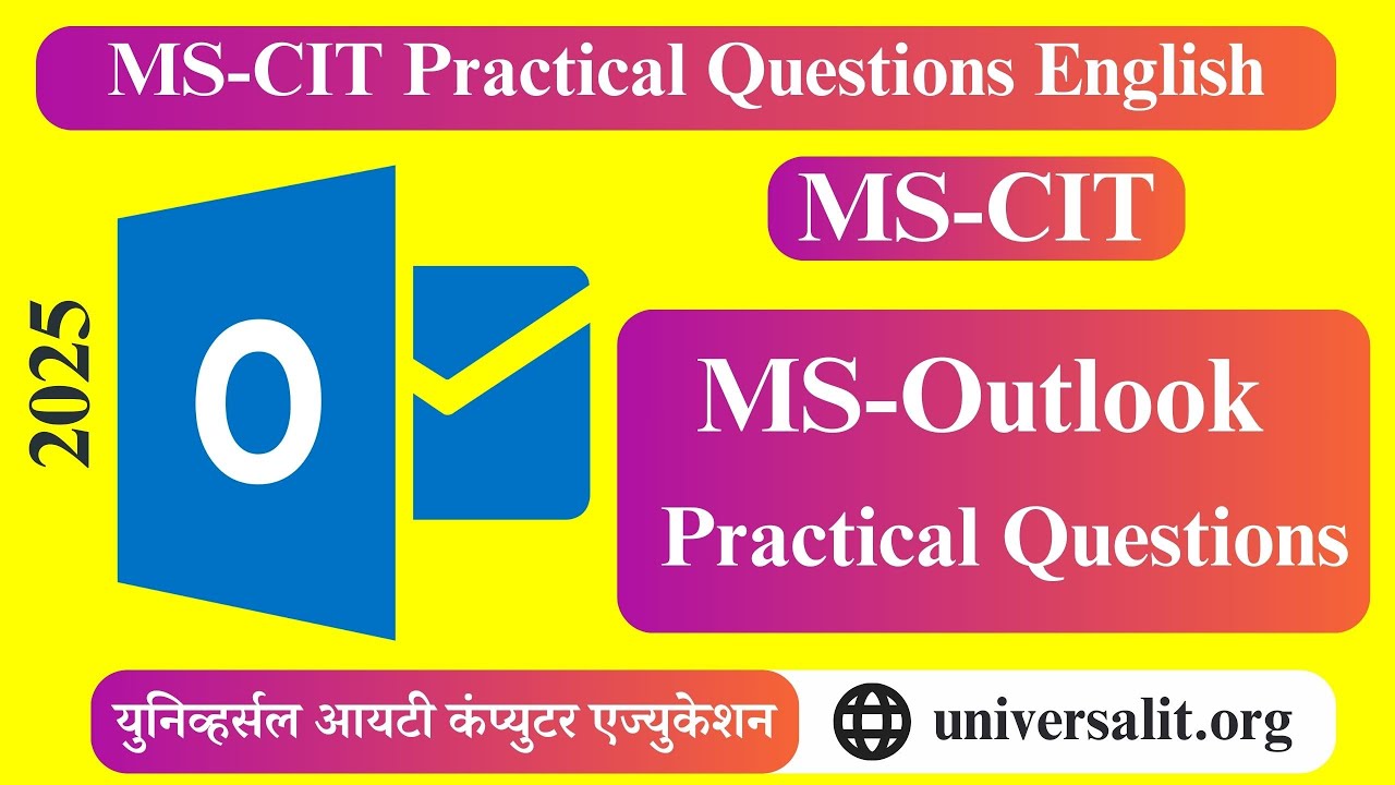 MSCIT Microsoft Outlook Practical Question -English 2025  | MS Outlook Practical Questions
