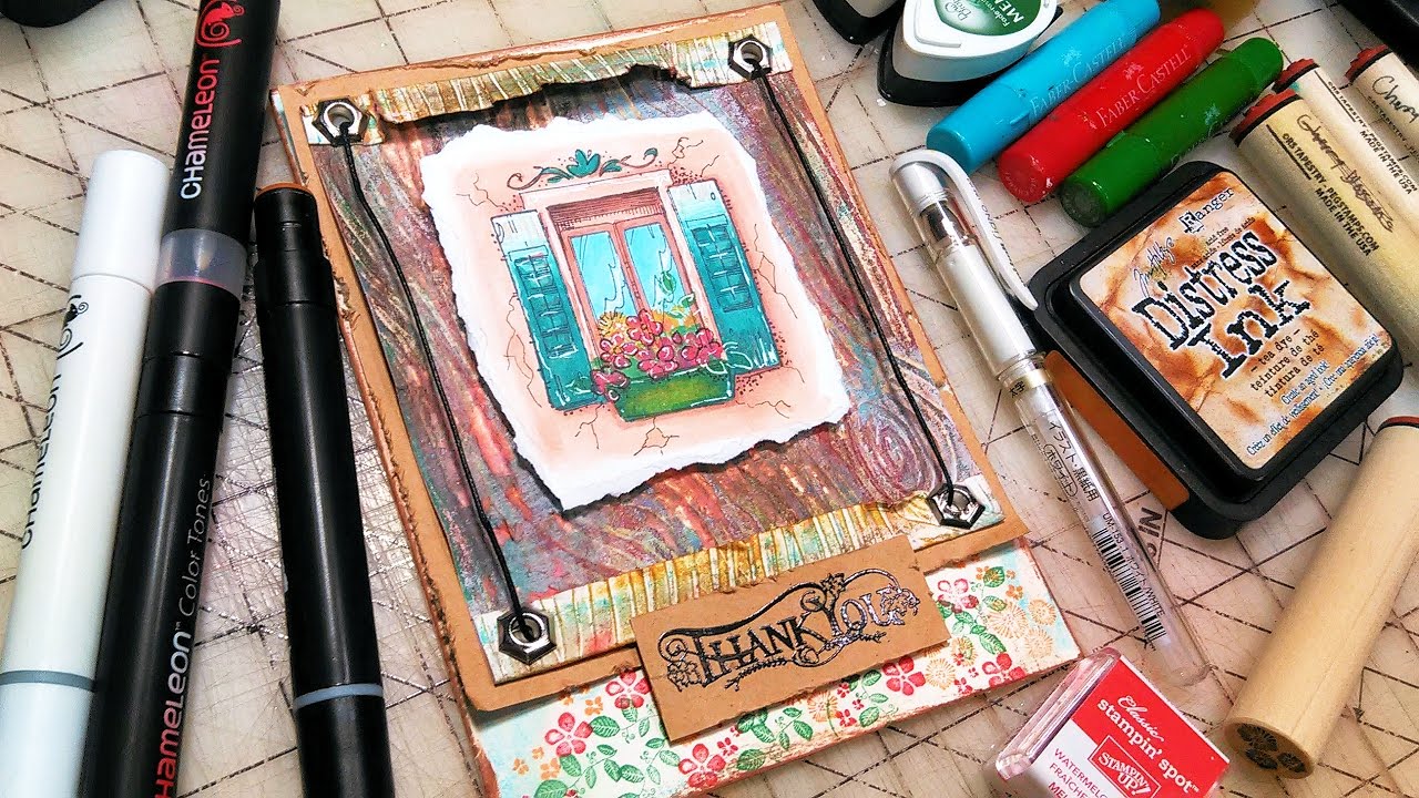 Stamp School: Fixing Mistakes When Cardmaking // Window Box Thank You Card
