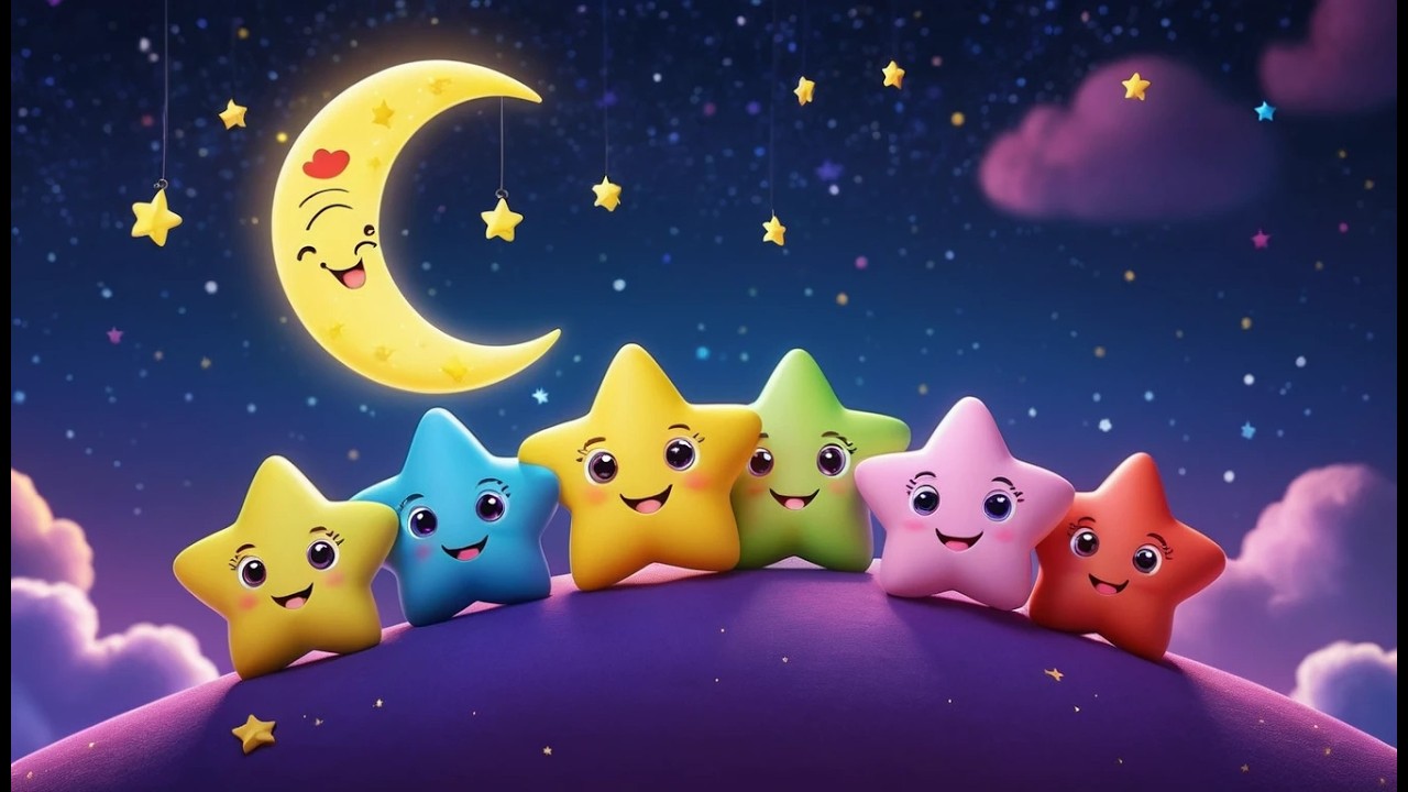 Six Little Toy Stars Shine Shine Shine | Bedtime Counting Song & Lullaby for Kids