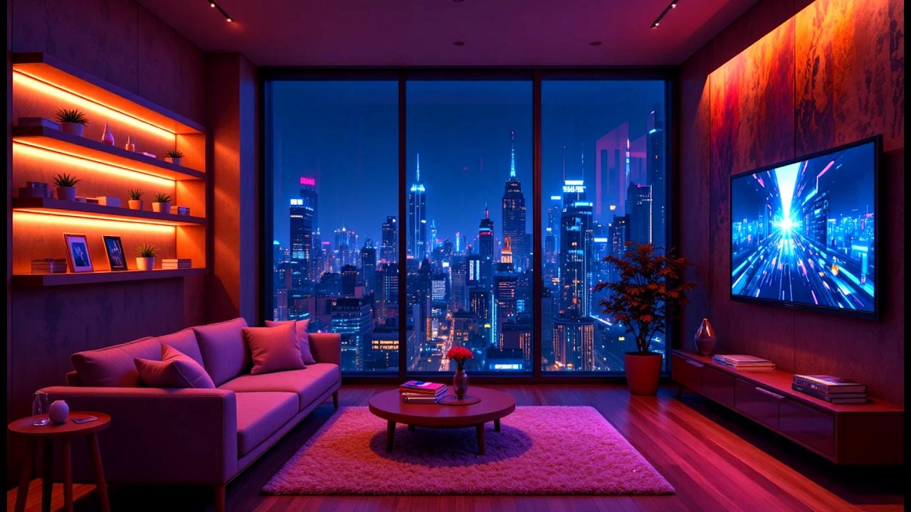Dreamy Neon Rain City 🌙 Peaceful Lofi Music for Focused Study, Deep Sleep & Chill Gaming