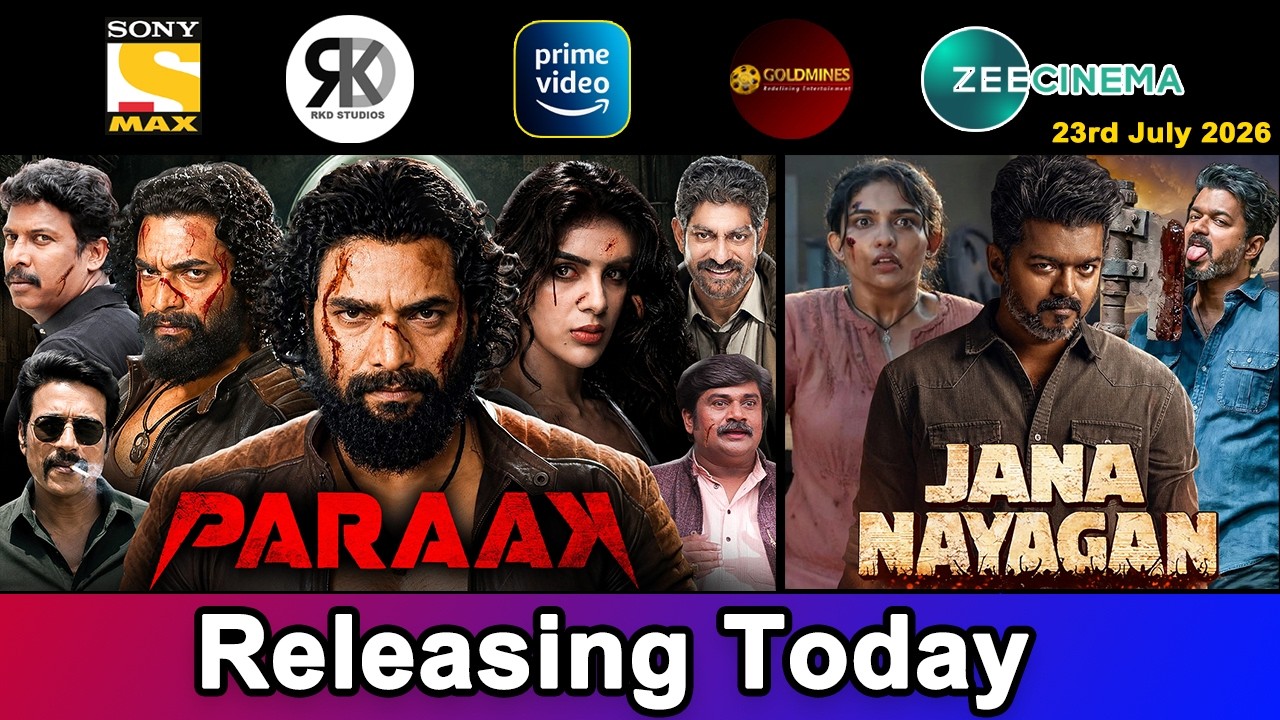 3 New South Hindi Dubbed Movies Releasing Today | Paraak, Jana Nayagan | 23rd July 2026
