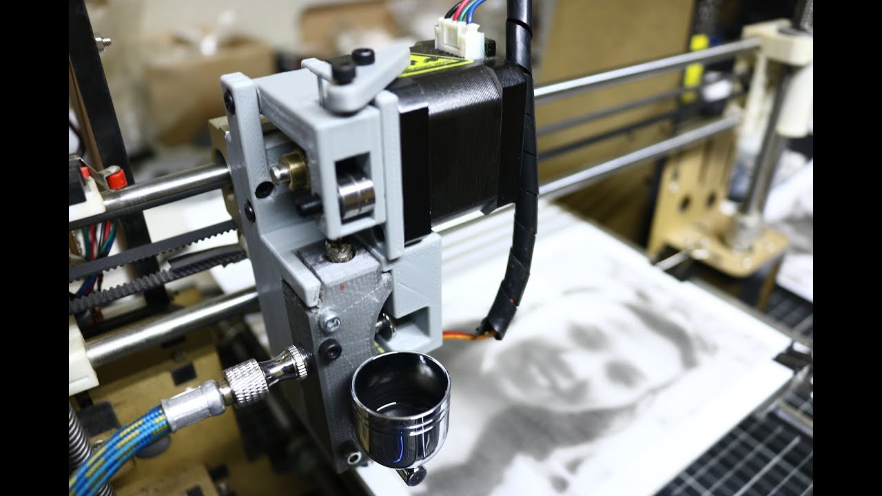 3D Printed CNC Airbrush Holder V3 Control your Airbrush with your old 3D Printer and Marlin Firmware
