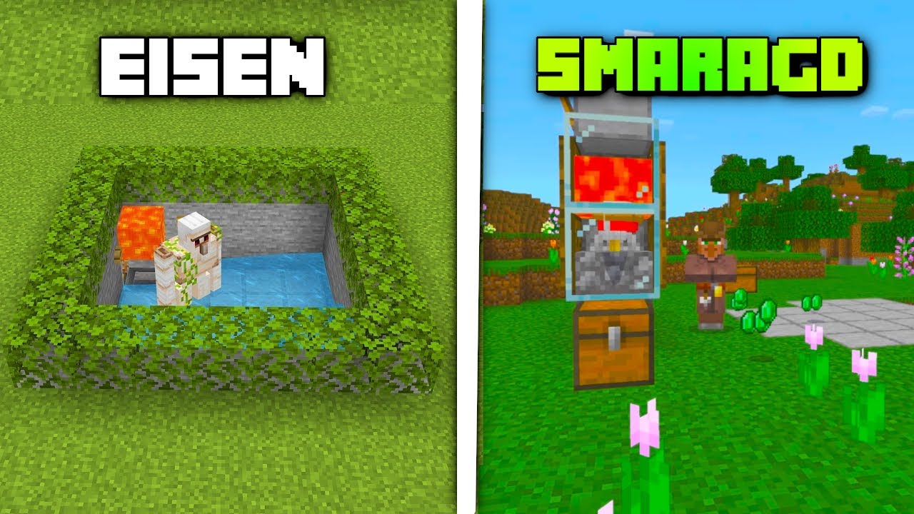 TOP 3 Anfänger Farmen für Minecraft Bedrock 1.21! (Eisen Farm, Smaragd Farm)