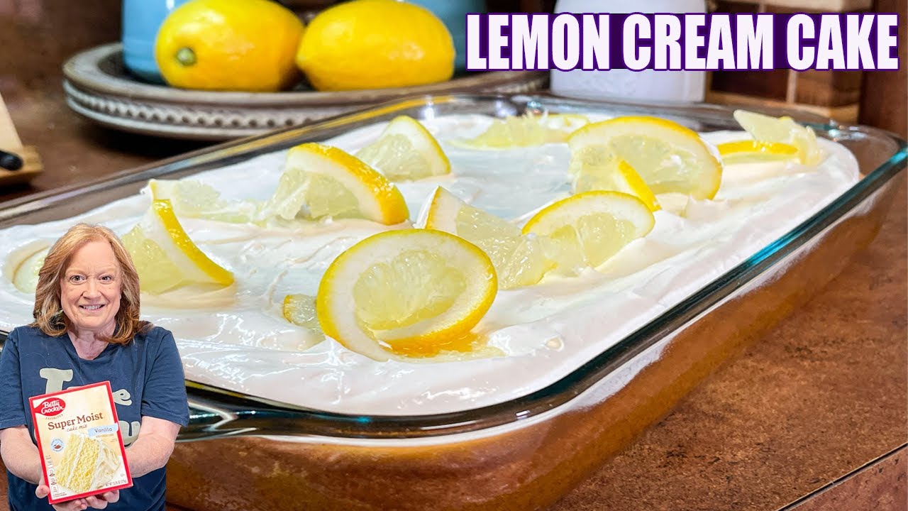 LEMON CREAM CAKE Easy with Box Cake Mix
