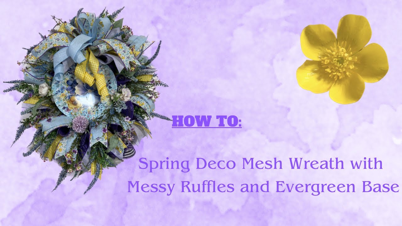 Spring Deco Mesh Wreath with Evergreen Base |Crafting with Hard Working Mom |How to make