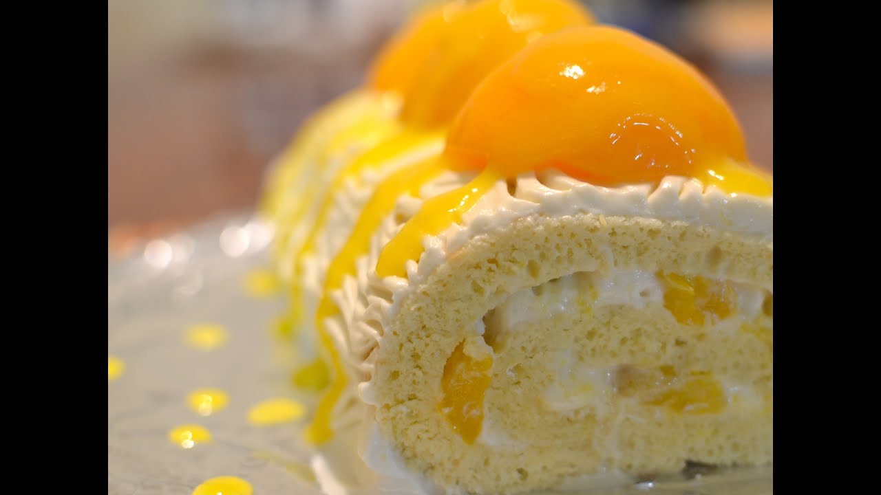 Pastel de Durazno y Mango (Brazo de reina o Rollo)