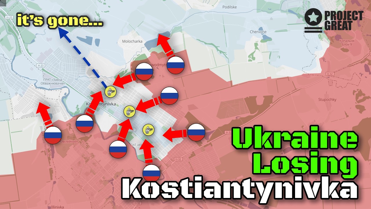 Ukraine Losing Kostyantynivka. Russia Raises Flags In City. Several Russian Advance. Quick Update.