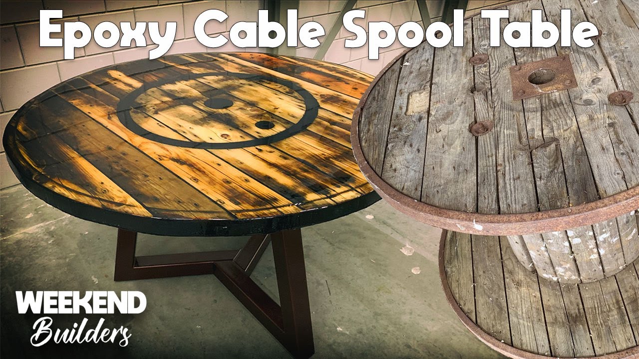 EPOXY CABLE SPOOL TABLE (INCREDIBLE RESULT) [subtitles included]