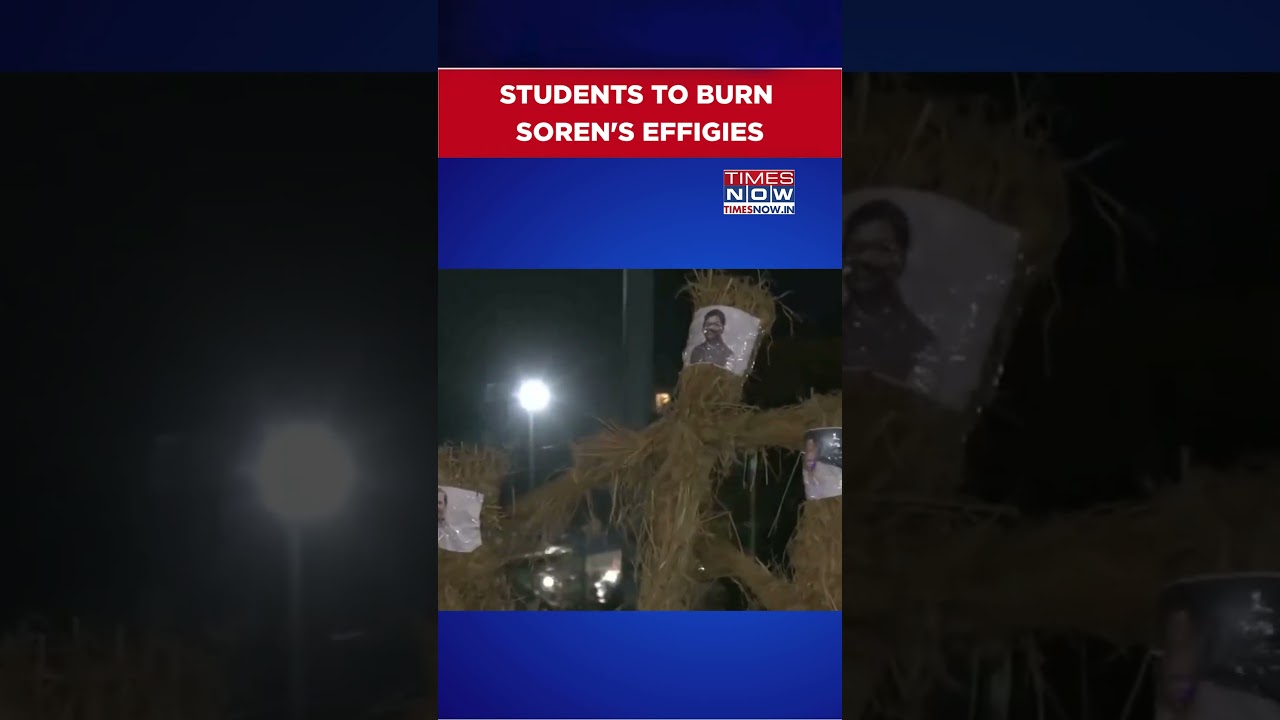 Jharkhand Recruitment Exam Row: JPSC-JSSC Aspirants Carry Effigies Of Soren, Rahul, Tejashwi #shorts