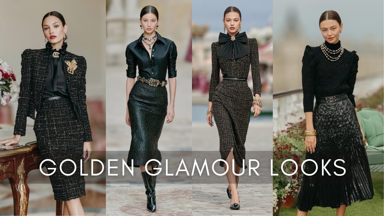 Chanel Christmas Looks | Black with Golden Glamour Winter Classic