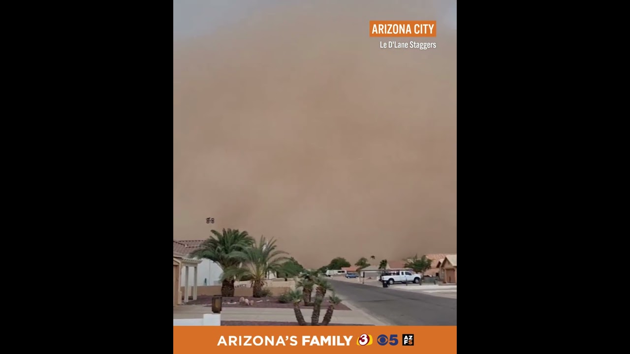 Wall of dust moving towards the Valley  #arizona #news #azfamily #weather