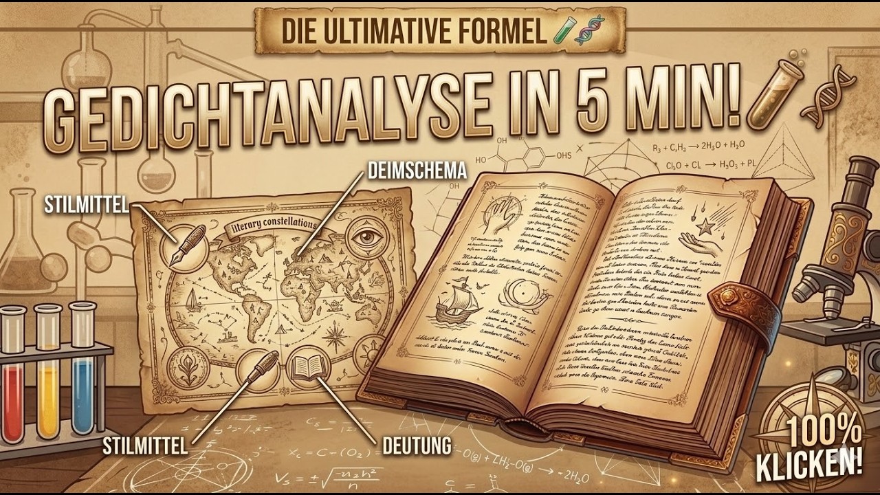GEDICHTANALYSE: Die 5-Minuten-Formel für JEDE Klausur! 🧪💥 (Metrum, Reim & Deutung)