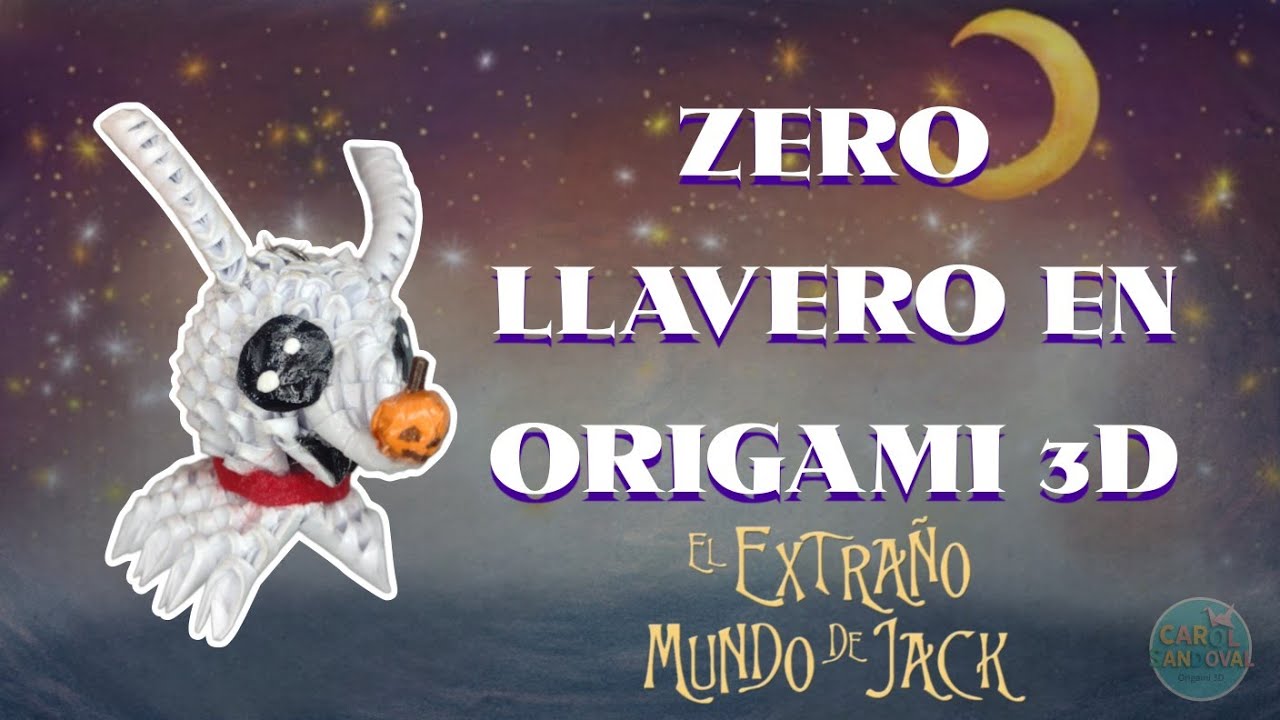 🎃🐶 Zero в технике 3D-оригами – очаровательный брелок в духе Хэллоуина! 👻| Кэрол Сандовал