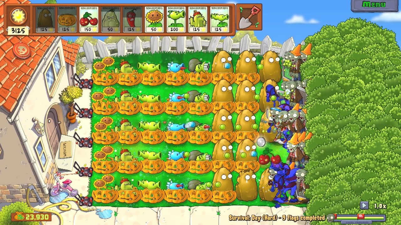 Plants vs Zombies Replanted - Survival: Day (Hard)