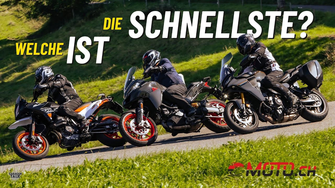 KTM 890 SMT vs. Ducati Multistrada V2 S und Yamaha Tracer 9 GT+ - wie sportlich können Sporttourer?