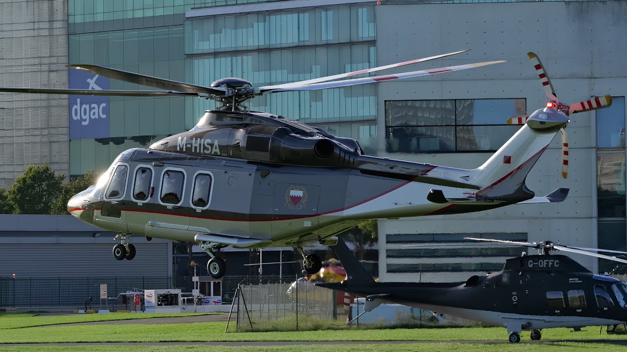 Leonardo AW139 Helicopter Landing and Takeoff